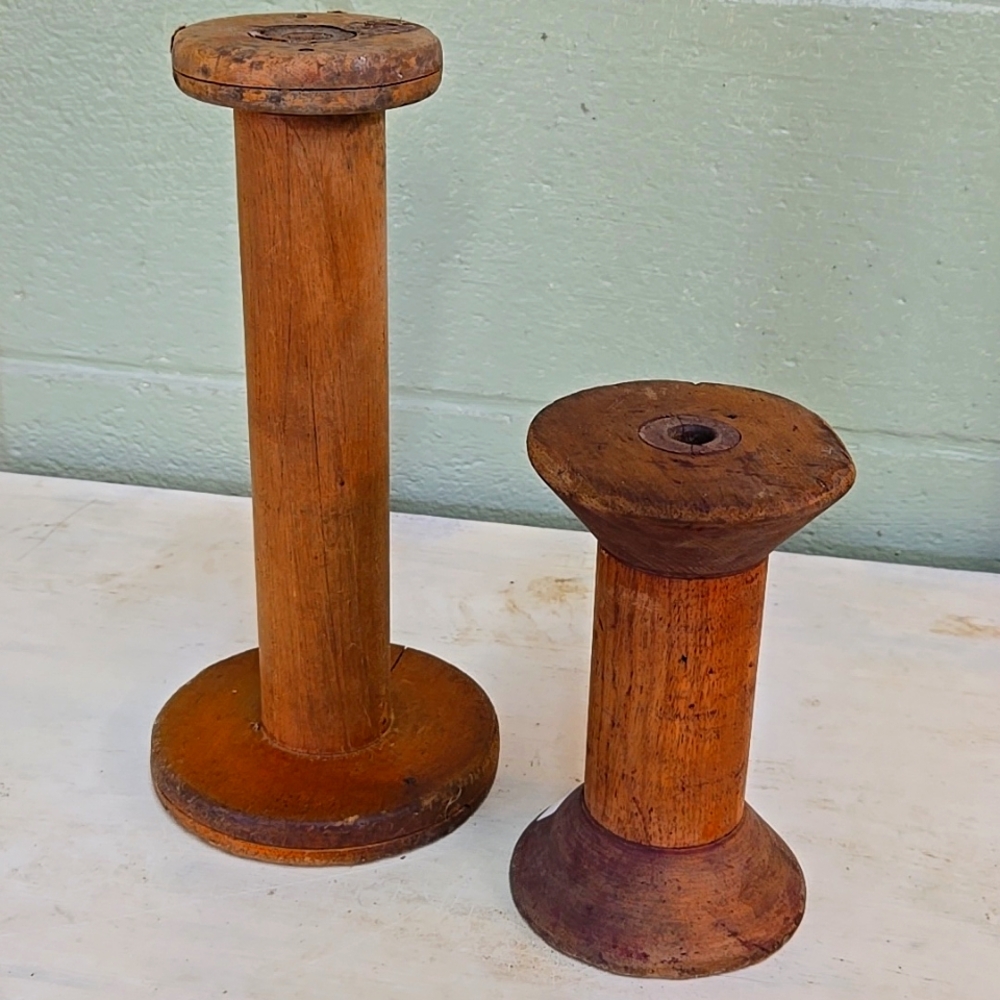 Vintage wooden spools